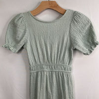 Size 7: Zara Pale Green Textured Jumpsuit