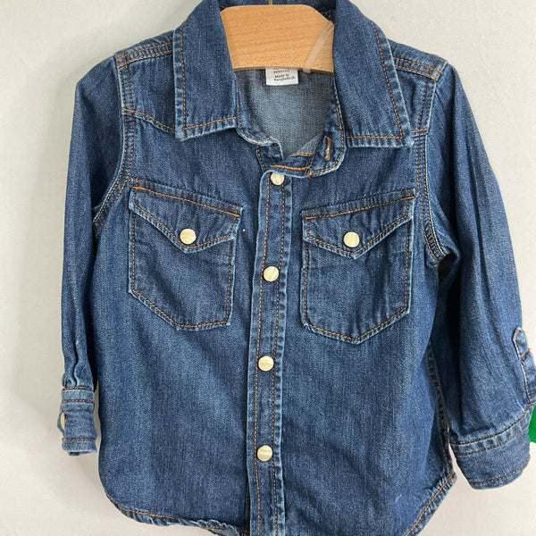 Size 12-18m: Gap Blue Denim Snap-Up Shirt