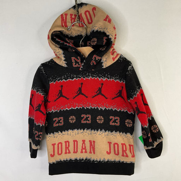 Size 12m: Nike Black/Red/Brown Air Jordan Pullover Hoodie