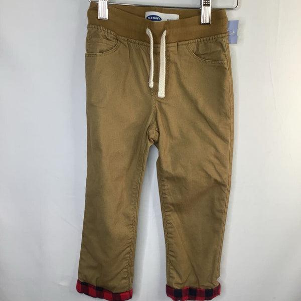 Size 3: Old Navy Khaki Flannel Lined Drawstring Pants