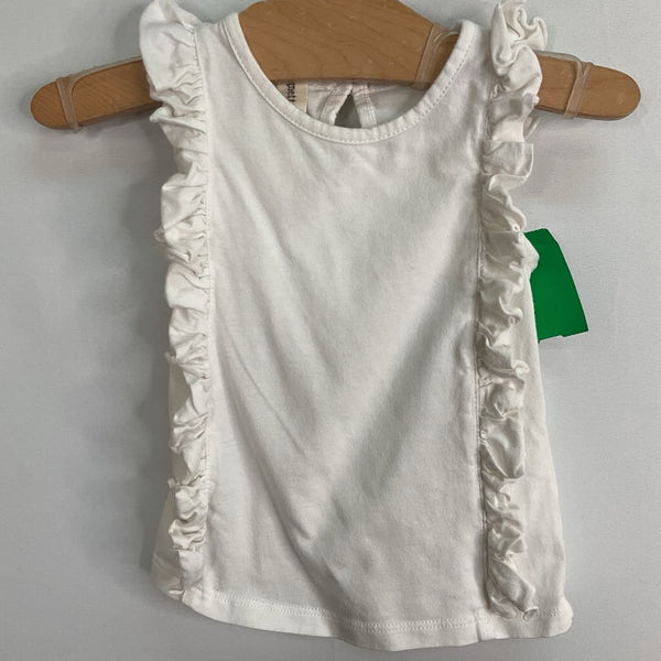 Size 18m: Vignette White Ruffle Trim Tank Onesie