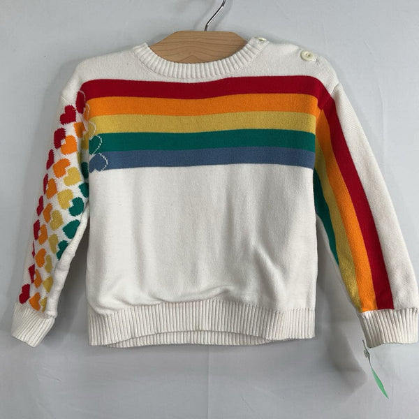 Size 18-24m: Campure White/Rainbow Stripes Sweater REDUCED
