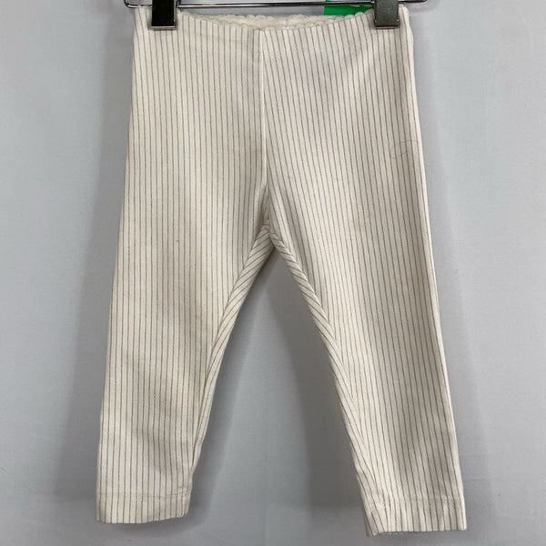 Size 6-9m: Tea White/Gold Striped Leggings