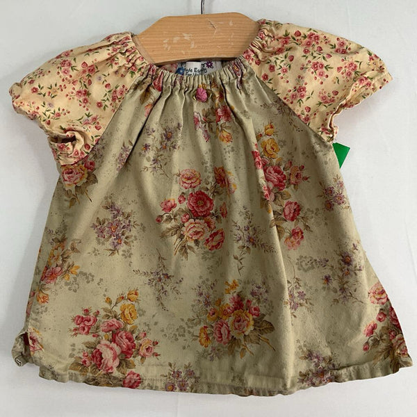 Size 18m: Green/Colorful Floral Short Sleeve Blouse