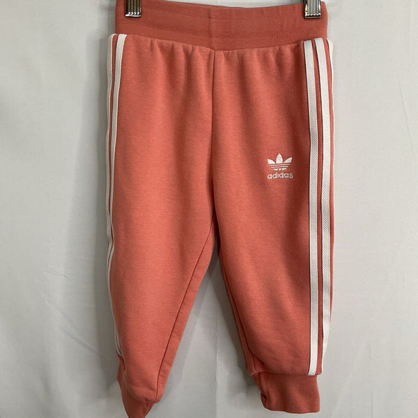 Size 2-3: Adidas Pink/White Trim Track Pants