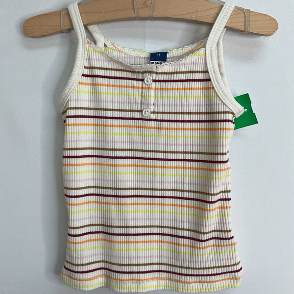 Size 2: Old Navy White/Colorful Striped T-Shirt