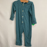 Size 12-18m: Kate Quinn Blue Stars Ribbed Snap-Up Romper