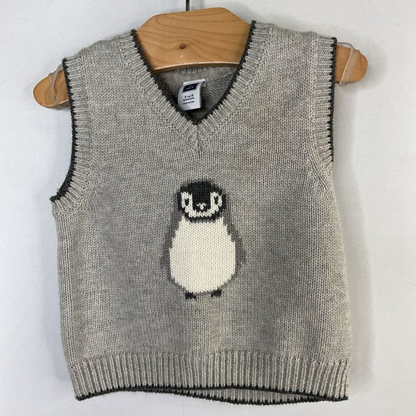 Size 3-6m: Janie & Jack Gray/PenguinSweater Vest