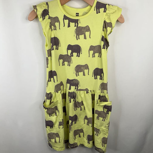 Size 10: Tea Yellow Elephant Patterned Tank Dress