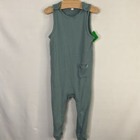 Size 12-18m: Mori Blue Ribbed Overalls