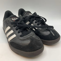 Size 3.5Y: Adidas Black/White Samba Lace-Up Sneakers
