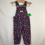 Size 18m: OshKosh Navy/White/Pink Floral Overalls