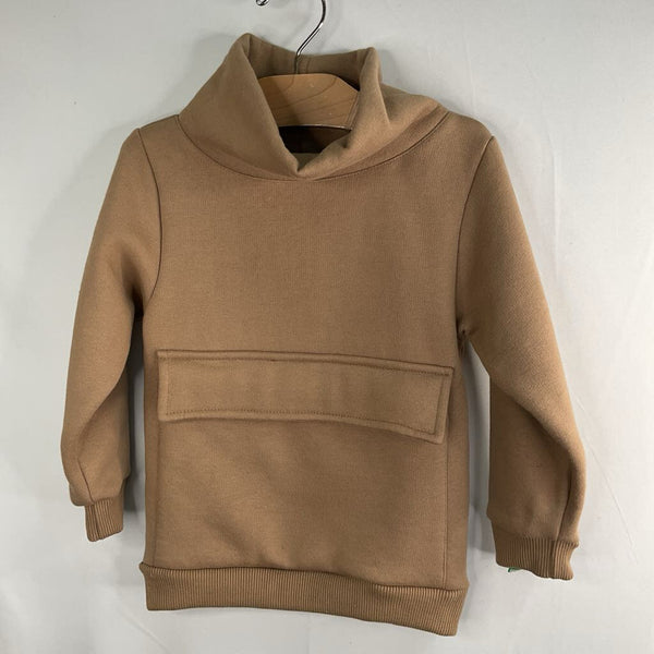 Size 2-3: Caicarinhas Brown Front Pocket Pullover Sweatshirt