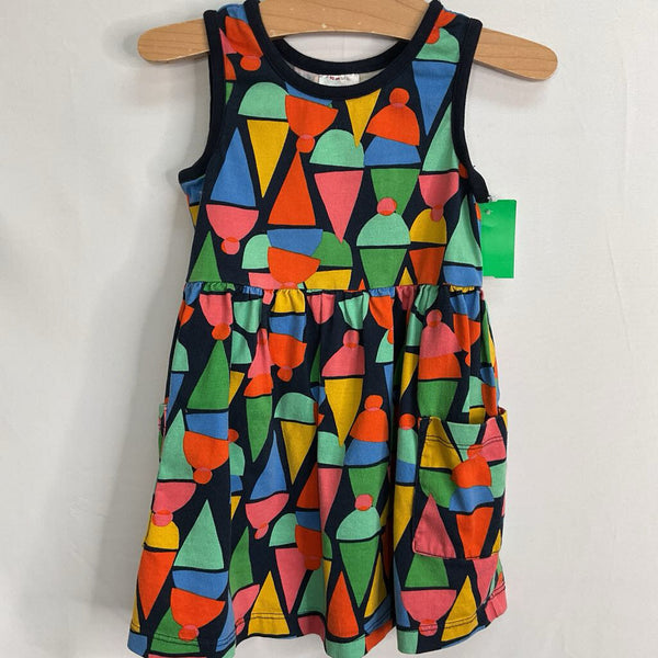 Size 3 (90):Hanna Andersson Navy/Colorful Geo Ice Cream Tank Dress