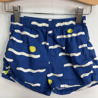 Size 3 (90):Hanna Andersson Blue/White/Yellow Wave/Sun Soft Waist Shorts