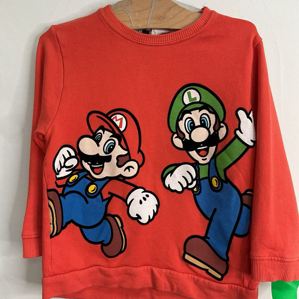 Size 2-3: Zara Red/Colorful Mario Bros Sweatshirt