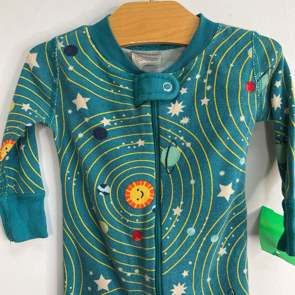 Size 3-6m (60): Hanna Andersson Blue/Colorful Solar System Organic Cotton 1pc Zip-Up PJs