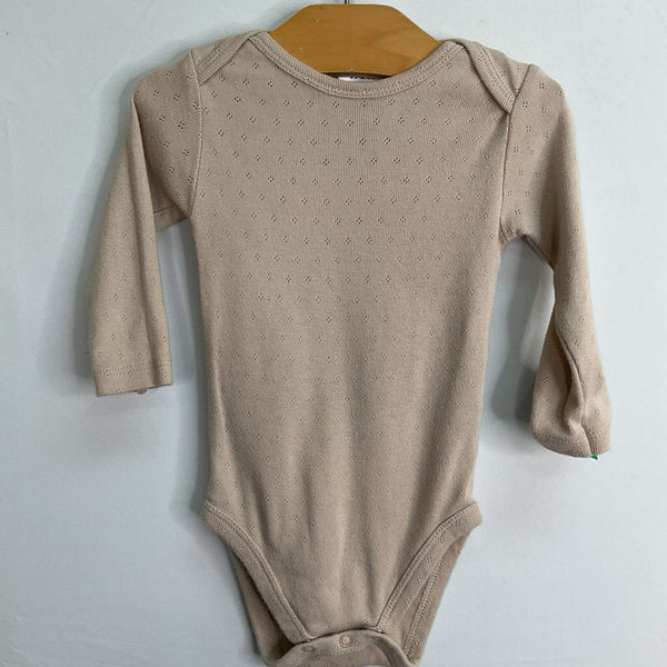 Size 6-9m: Zara Beige Eyelet Long Sleeve Onesie