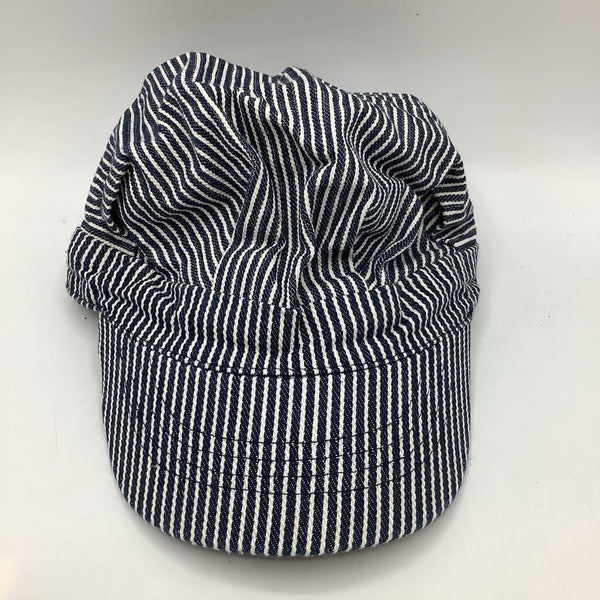 Size OS: Blue/White Striped Train Conductors Hat