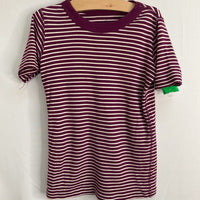 Size 8 (130): Hanna Andersson Purple/White Striped Organic Cotton 2pc Shorty PJs