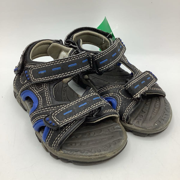 Size 7: Arizona Black/Blue Velcro Strap Sandals