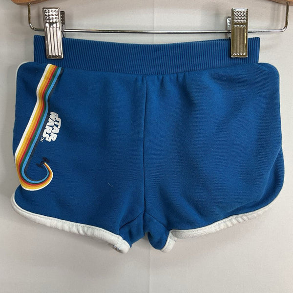 Size 3 (90):Hanna Andersson Blue/Colorful Star Wars Trim Soft Waist Shorts