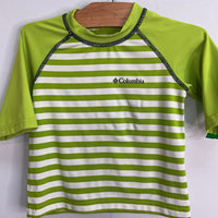 Size 2: Columbia Bright Green/White Striped Omni Shade Rash Guard Shirt REDUCED