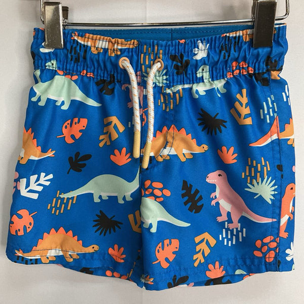 Size 12m: Cat & Jack Blue/Colorful Dinos Mesh Lined Swim Shorts