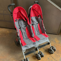 Delta Red/Gray Children LX Side by Side Umbrella Stroller