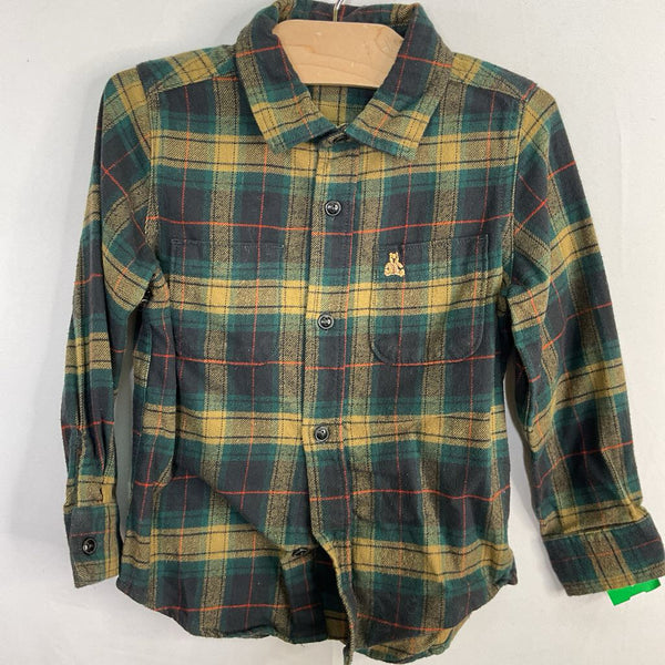 Size 4: Gap Green/Navy/Red Plaid Flannel Button-Up Shirt