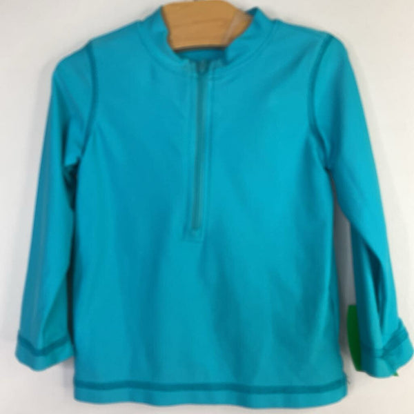 Size 12-18m: Primary Bright Blue Zip-Up Rash Guard Shirt
