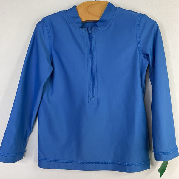 Size 12-18m: Primary Blue Zip-Up Rash Guard Shirt