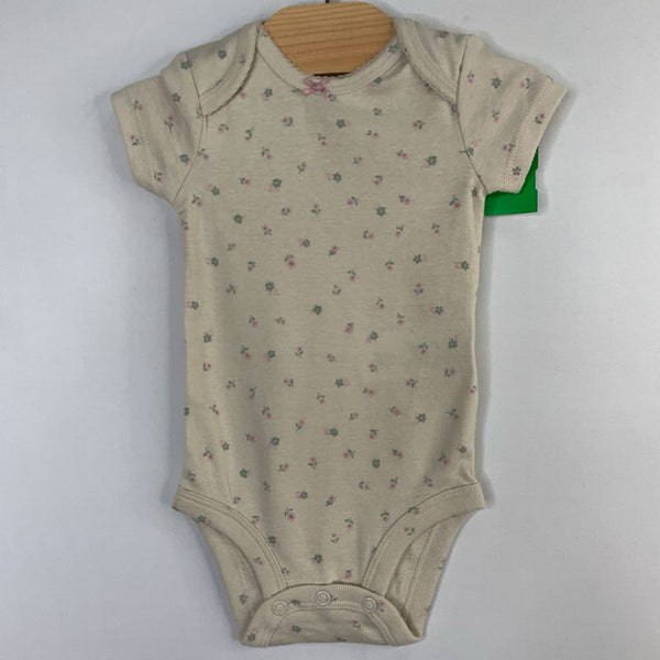 Size 3m: Carter's Tan/Pink/Green Floral Onesie