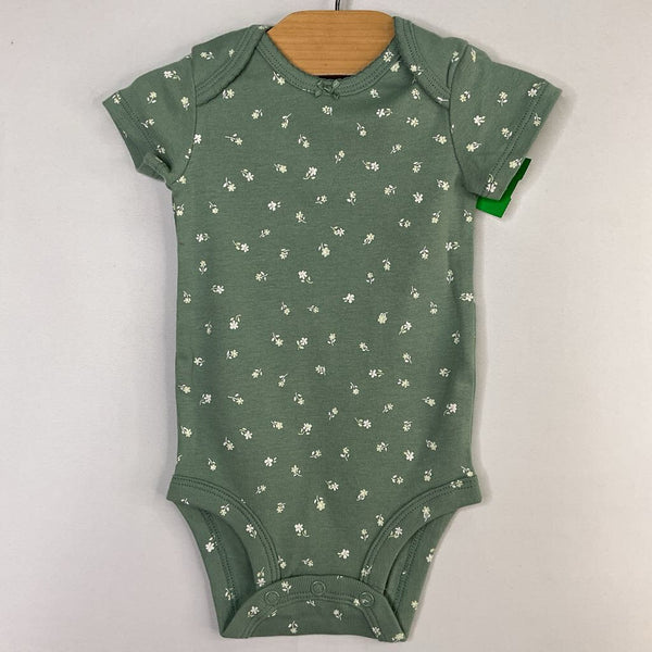 Size 3m: Carter's Green/White Floral Onesie