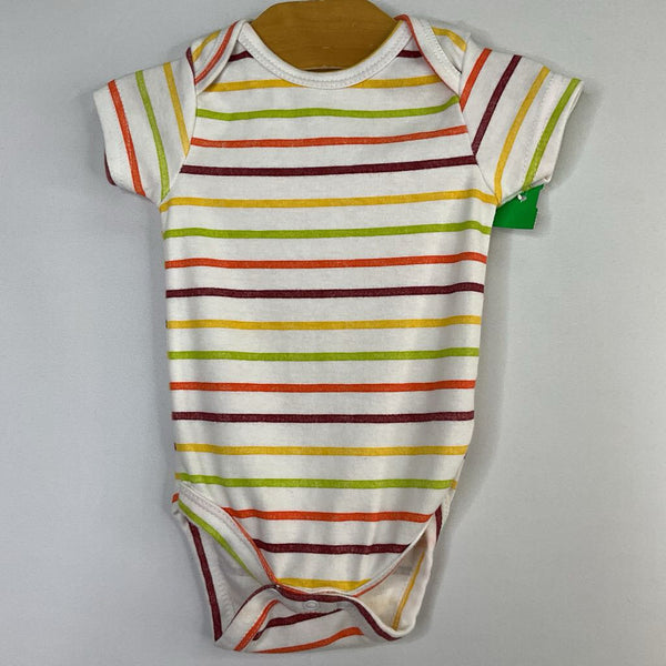 Size 3-6m: Kyle & Deena White/Colorful Striped Long Sleeve Onesie