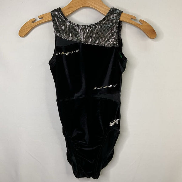 Size 10-12: Black/Silver Sequin Velour Leotard