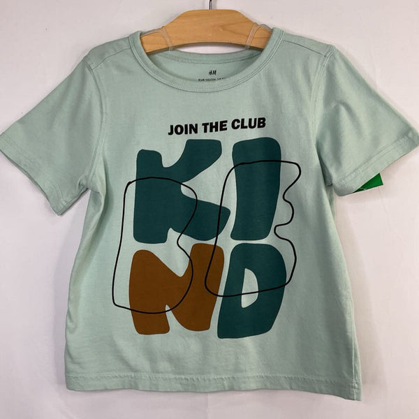Size 5-6: H&M Blue/Brown 'Be Kind Club" T-Shirt
