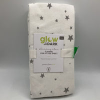 Pottery Barn Glow In The Dark Stars Flannel Fitted Crib Sheet NEW (Retails $99)