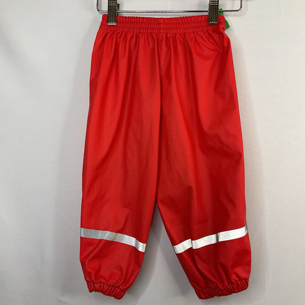 Size 2: Red/Reflective Striped Rain Pants