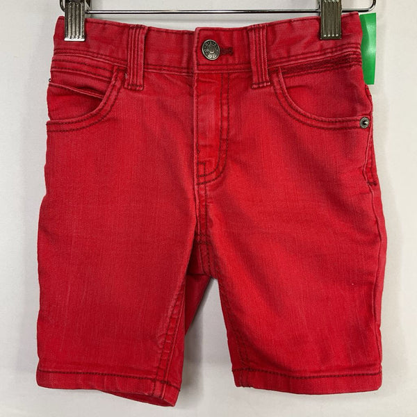 Size 2: United Colors of Benetton Red Denim Adjustable Shorts