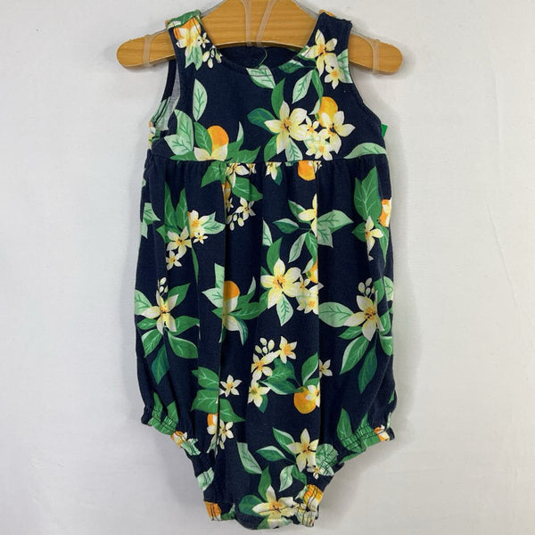 Size 12-18m: Old Navy Navy/Green/Yellow Floral Tank Romper