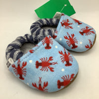 Size NB: The Trendy Baby Mocc Shop Blue/Red Lobsters