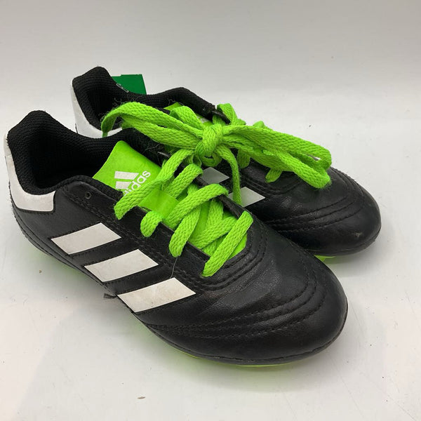 Size 11: Adidas Black/White/Green Lace-Up Soccer Cleats