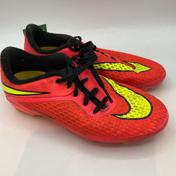 Size 2Y: Nike Neon Red/Yellow Lace-Up Soccer Cleats REDUCED