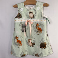 Size 3-4: Honey Bunny's Blue/Colorful Animals Sleeveless Dress NEW w/ Tags