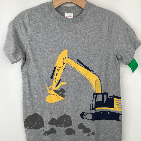 Size 8 (130): Hanna Andersson Grey Construction Vehicle T-Shirt-NEW
