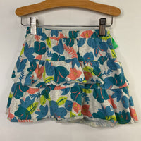 Size 4: Tea Grey/Multicolor Tropical Leaves Layered Skirt