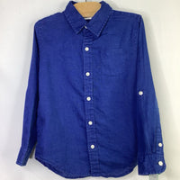 Size 4-5: Janie and Jack Blue Linen Button-Up Shirt