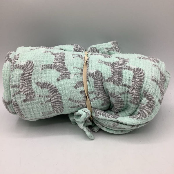 Aden + Anais Blue/Grey Zebras Muslin Swaddle Blanket