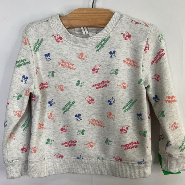 Size 3: Janie and Jack Grey/Colorful Minnie & Mickey Sweatshirt